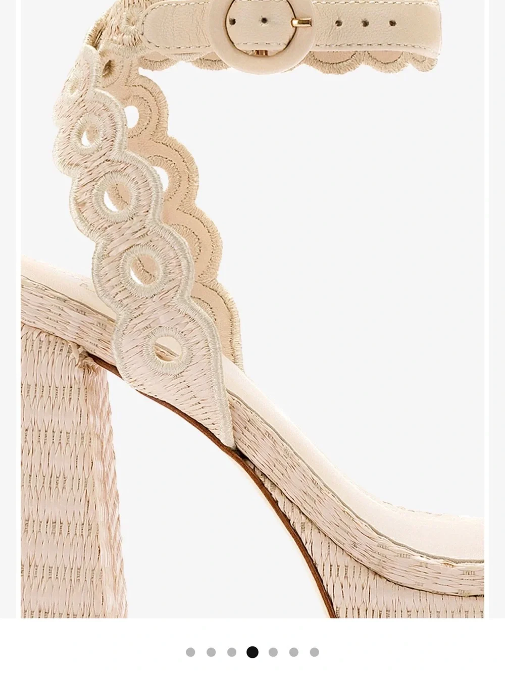Larroude Natural Raffia Platform Sandals